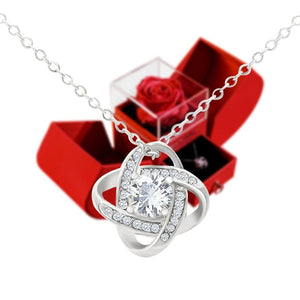 Eternal Red Apple Jewelry Box Necklace Rose for Valentine's Day  with Artificial Flower